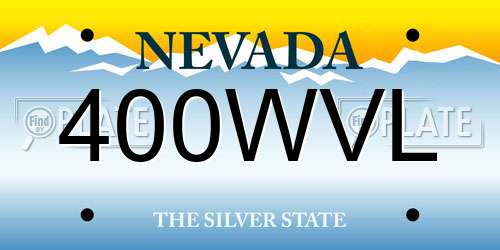 400WVL Nevada License Plate