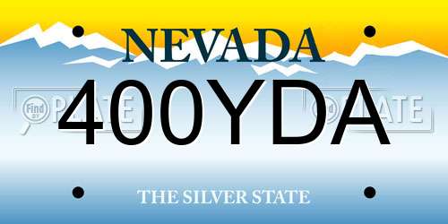 400YDA Nevada License Plate