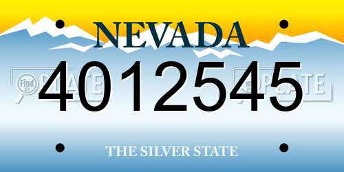 4012545 Nevada License Plate