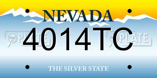 4014TC Nevada License Plate