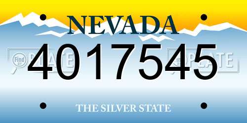4017545 Nevada License Plate