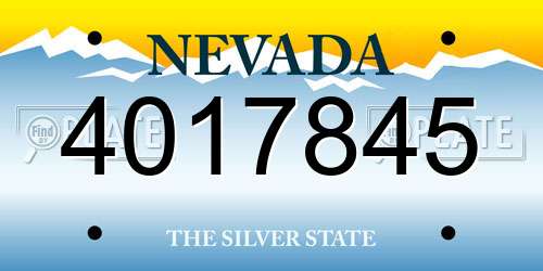 4017845 Nevada License Plate