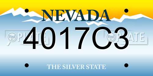 4017C3 Nevada License Plate