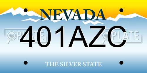 401AZC Nevada License Plate