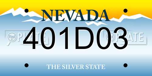 401D03 Nevada License Plate