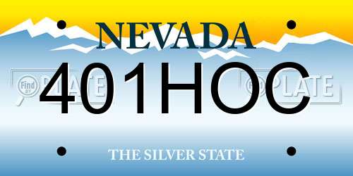401HOC Nevada License Plate
