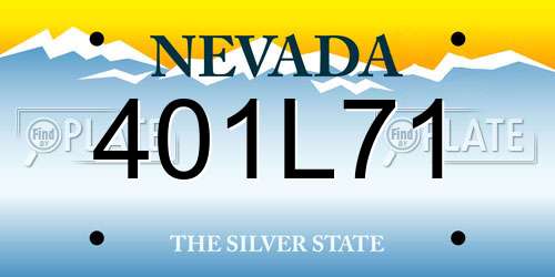 401L71 Nevada License Plate