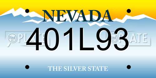 401L93 Nevada License Plate