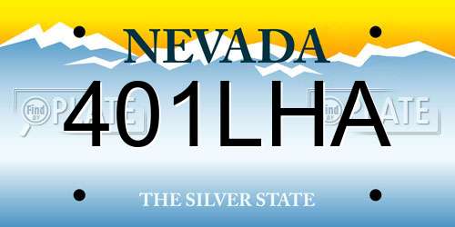 401LHA Nevada License Plate