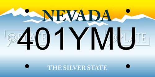 401YMU Nevada License Plate