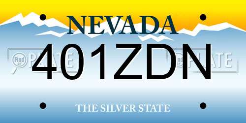 401ZDN Nevada License Plate
