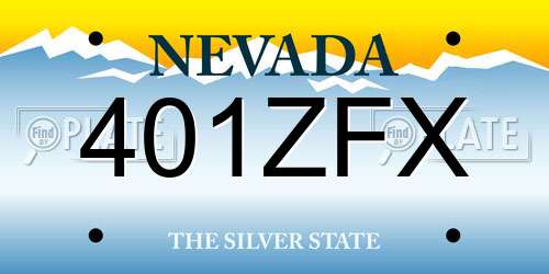 401ZFX Nevada License Plate