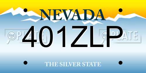 401ZLP Nevada License Plate