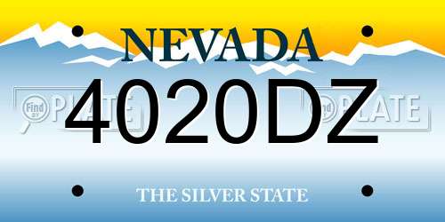 4020DZ Nevada License Plate