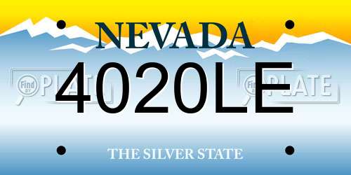 4020LE Nevada License Plate