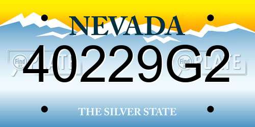 40229G2 Nevada License Plate