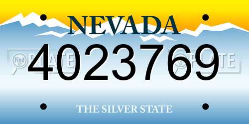 4023769 Nevada License Plate