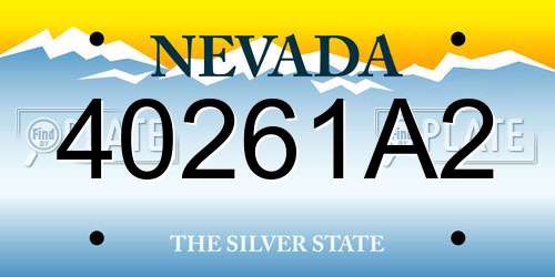 40261A2 Nevada License Plate