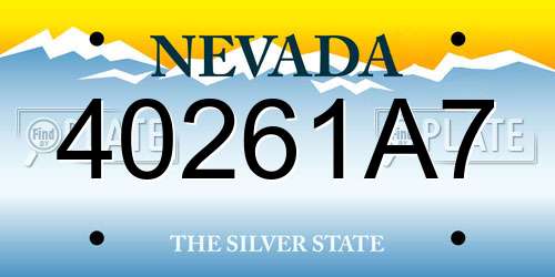 40261A7 Nevada License Plate