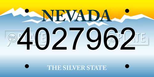 4027962 Nevada License Plate