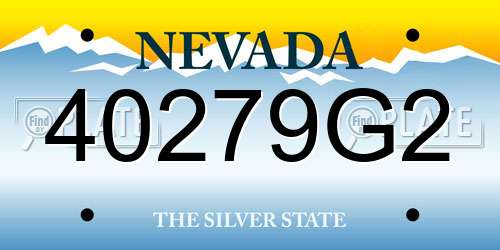 40279G2 Nevada License Plate