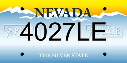 4027LE Nevada License Plate