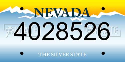 4028526 Nevada License Plate