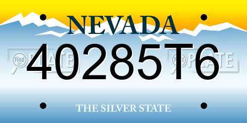 40285T6 Nevada License Plate