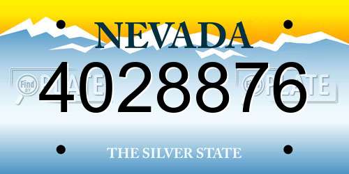 4028876 Nevada License Plate