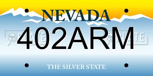 402ARM Nevada License Plate