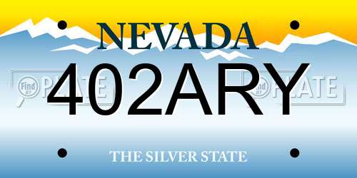 402ARY Nevada License Plate