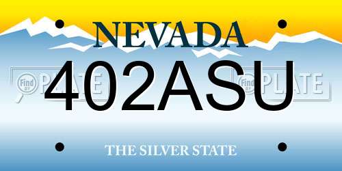 402ASU Nevada License Plate