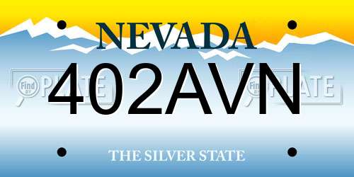402AVN Nevada License Plate
