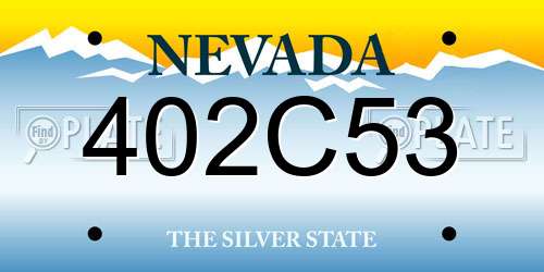 402C53 Nevada License Plate