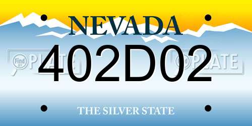 402D02 Nevada License Plate