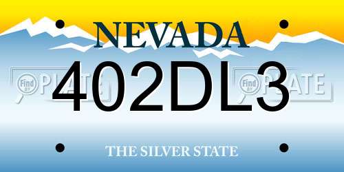 402DL3 Nevada License Plate