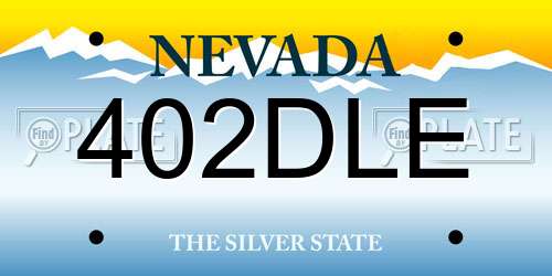 402DLE Nevada License Plate