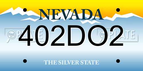 402DO2 Nevada License Plate