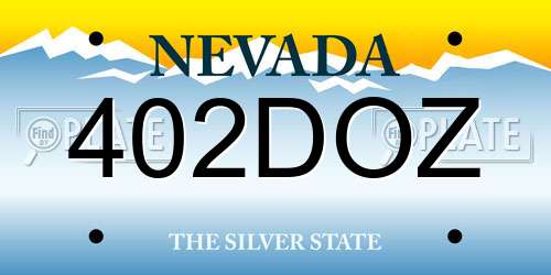 402DOZ Nevada License Plate