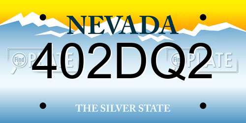 402DQ2 Nevada License Plate