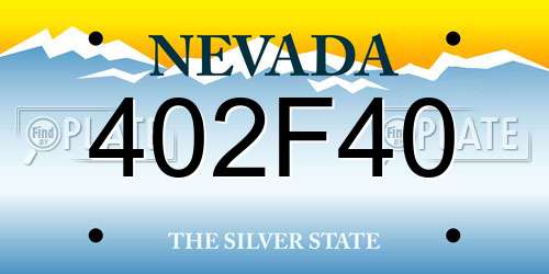 402F40 Nevada License Plate