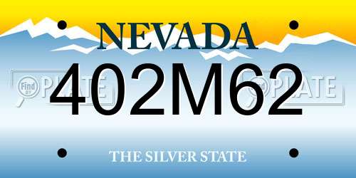402M62 Nevada License Plate