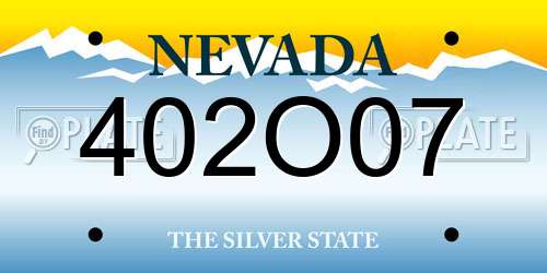 402O07 Nevada License Plate