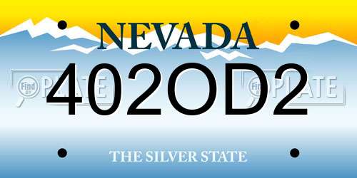 402OD2 Nevada License Plate