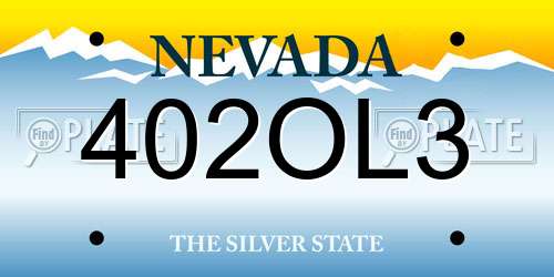 402OL3 Nevada License Plate