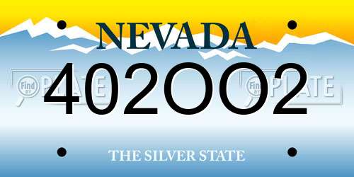 402OO2 Nevada License Plate