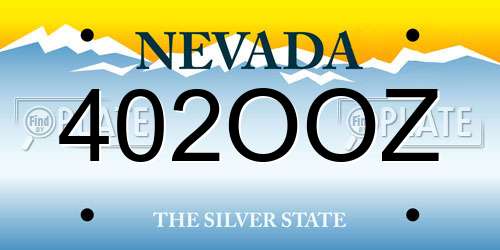 402OOZ Nevada License Plate