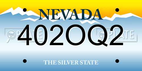 402OQ2 Nevada License Plate