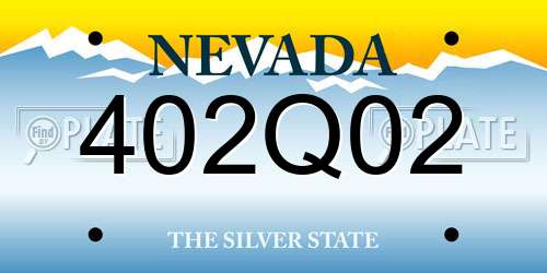 402Q02 Nevada License Plate
