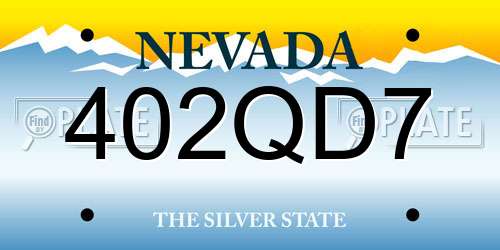 402QD7 Nevada License Plate